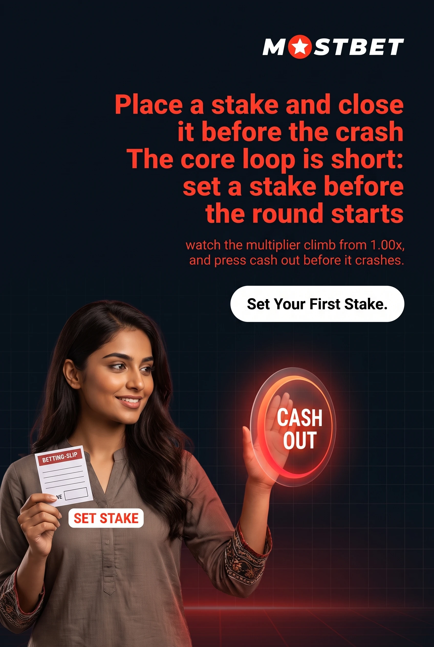 Placing a stake and cashing out before the Aviator crash