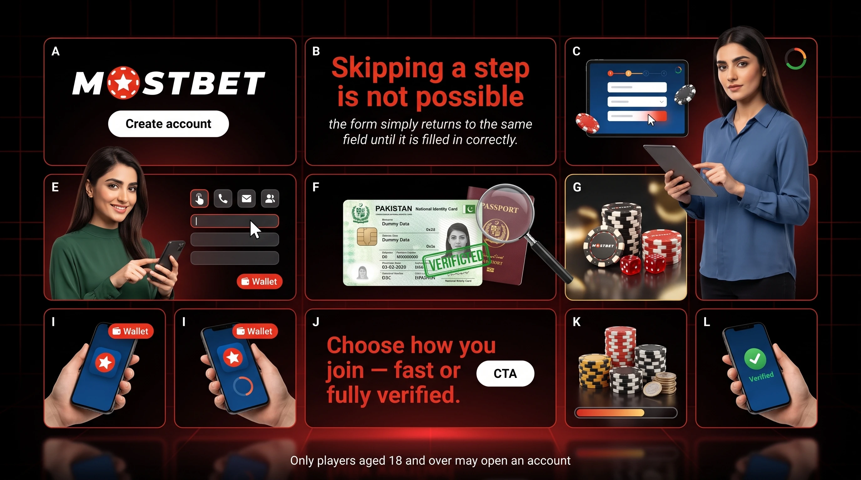 Mostbet Pakistan registration form with every required field