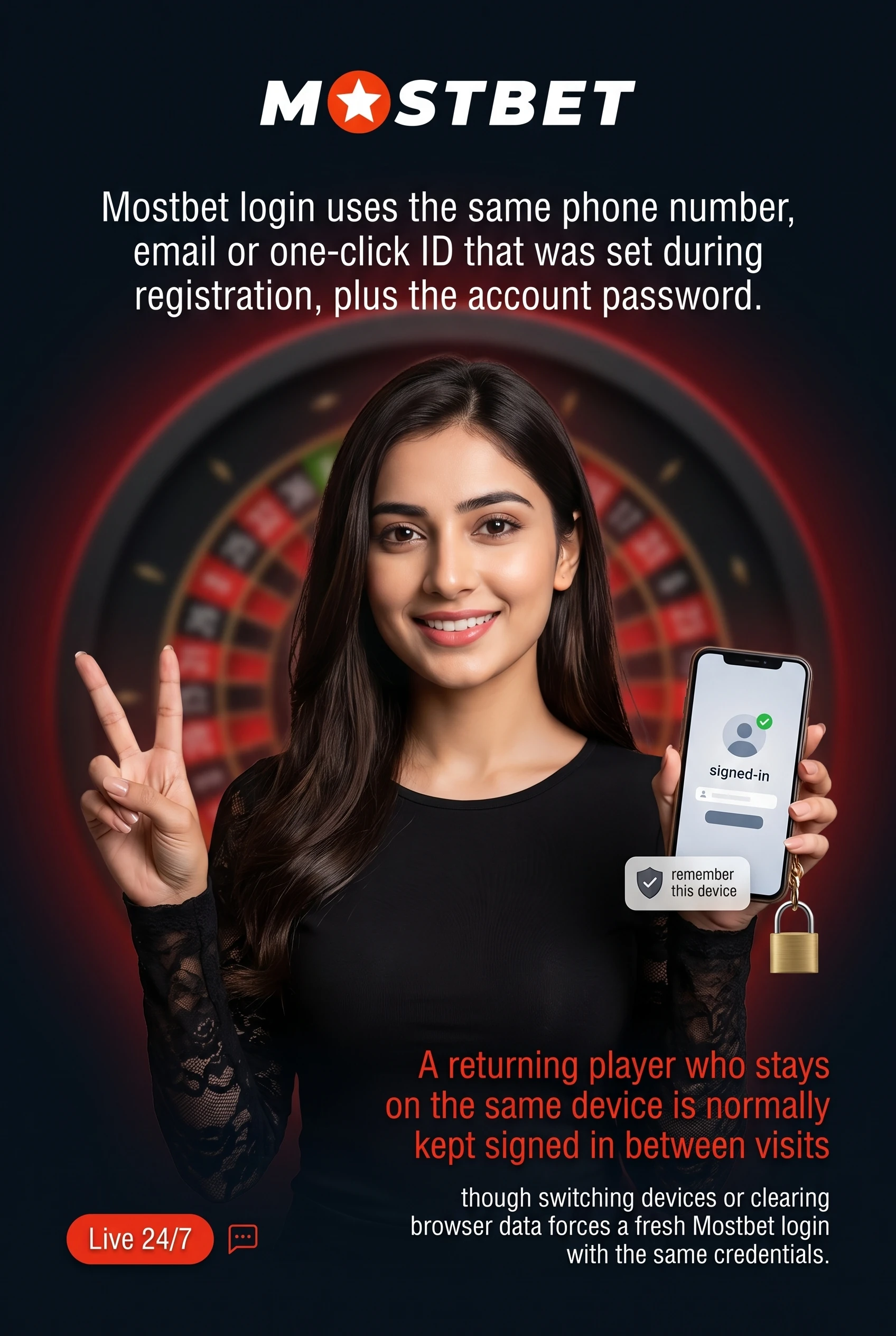 Mostbet login and password recovery screen