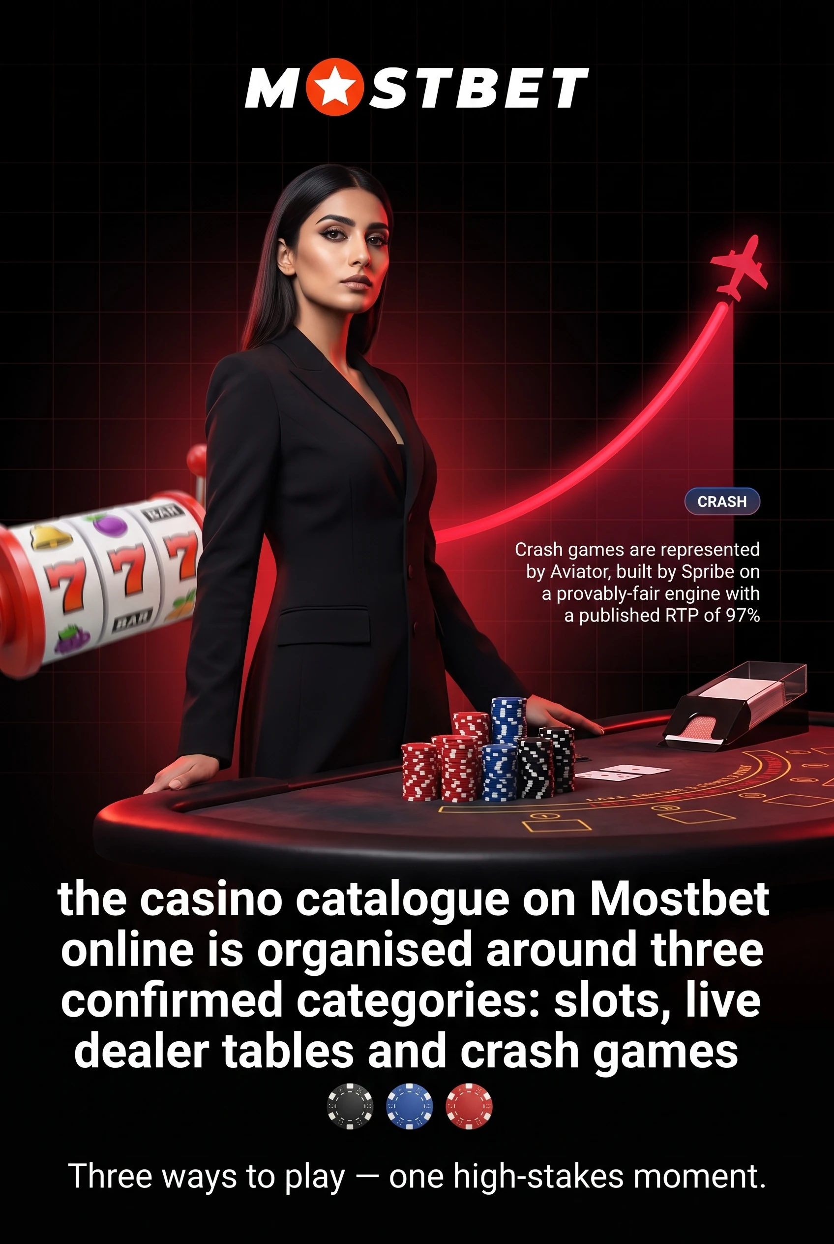 Explore slots, live tables and crash games